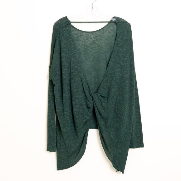 Free People Shadows Hacci Twist Back Top Green Small - Picture 2 of 11